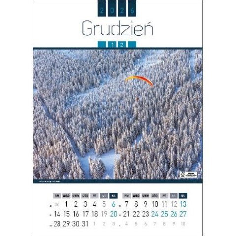 Kalendarz ścienny AIR POLAND 13-kartkowy 330mm x 500mm Jotan (WP129)