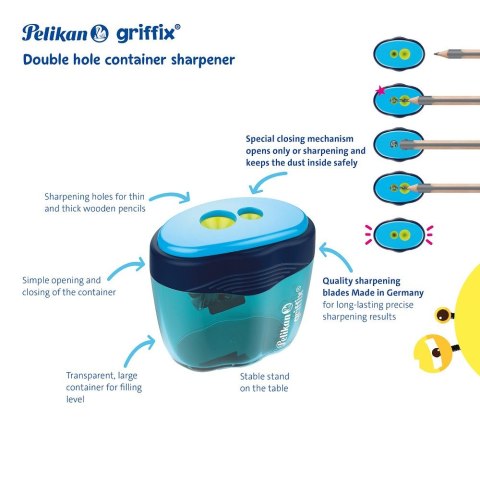 Temperówka GRIFFIX 701280 niebieski plastikowa Pelikan (300008247) Temperówka GRIFFIX 701280 niebieski plastikowa Pelikan (300008247)