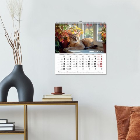 Kalendarz ścienny KOTY 33x33 330mm x 330mm Press