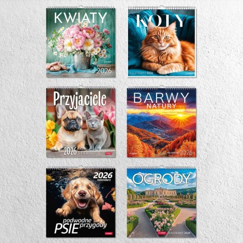 Kalendarz ścienny KOTY 33x33 330mm x 330mm Press