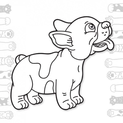 Kolorowanka Pies z kotem 3D