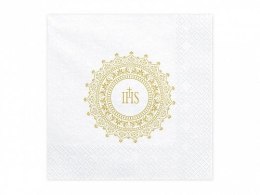 Serwetki Komunijne IHS złoty papier [mm:] 330x330 Partydeco (SP33-63-019)