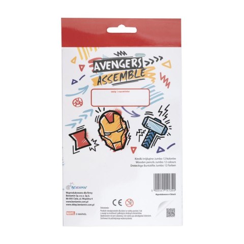 Kredki ołówkowe Avengers trójkątne 12 kol. Beniamin Kredki ołówkowe Avengers trójkątne 12 kol. Beniamin