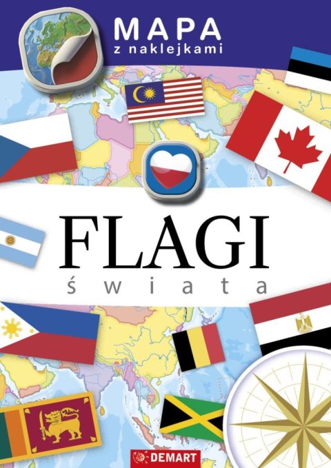 Książeczka edukacyjna Mapy z naklejkami. Flagi świata Demart