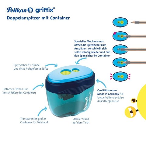 Temperówka Griffix niebieska niebieski plastikowa Pelikan (300008246) Temperówka Griffix niebieska niebieski plastikowa Pelikan (300008246)