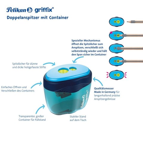 Temperówka Griffix niebieska niebieski plastikowa Pelikan (300008246) Temperówka Griffix niebieska niebieski plastikowa Pelikan (300008246)
