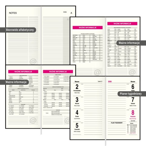 Kalendarz książkowy (terminarz) SLIM 3/4 B6 Press (tygodniowy) Kalendarz książkowy (terminarz) SLIM 3/4 B6 Press (tygodniowy)