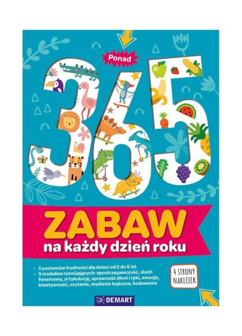 Książeczka edukacyjna Bawię się i uczę. 365 zabaw na każdy dzień w roku dla dzieci 2-6 lat Demart Książeczka edukacyjna Bawię się i uczę. 365 zabaw na każdy dzień w roku dla dzieci 2-6 lat Demart