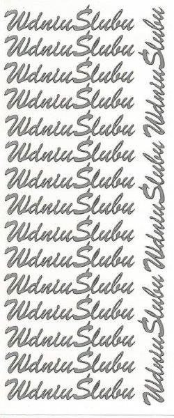 Naklejka (nalepka) W dniu ślubu srebrne Farro (100)