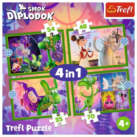 Puzzle Świat Smoka Diplodoka 4w1 el. Trefl (34663) Puzzle Świat Smoka Diplodoka 4w1 el. Trefl (34663)