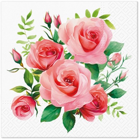 Serwetki TaT Bouquet Of Roses mix bibuła [mm:] 330x330 Paw (TL127800)