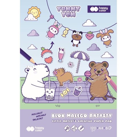 Blok artystyczny A4 120g 8k Happy Color (HA 3812 2030-MAYU) Blok artystyczny A4 120g 8k Happy Color (HA 3812 2030-MAYU)