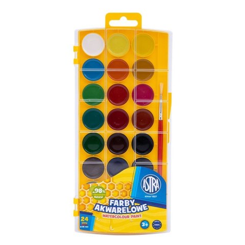 Farby akwarelowe z eurozawieszką 24 kolor. Astra (302023001) Farby akwarelowe z eurozawieszką 24 kolor. Astra (302023001)