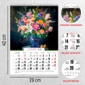 Kalendarz ścienny 16 stron wieloplanszowy A3 Press (Bukiety)