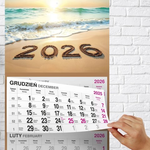 Kalendarz ścienny PLAŻA 310mm x 790mm Press