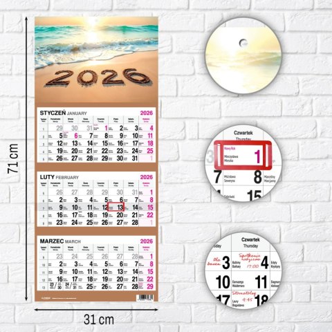 Kalendarz ścienny PLAŻA 310mm x 790mm Press