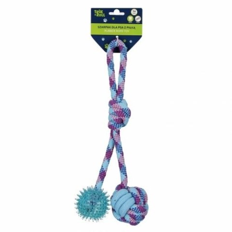 Gadżet Zabawka dla psa Szarpak 34 cm z piłką 2 stronny niebieski Trik Roll (560703) Gadżet Zabawka dla psa Szarpak 34 cm z piłką 2 stronny niebieski Trik Roll (560703)