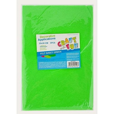 Ozdoba filcowa 20x30x5szt zielona 40/80 Craft with Fun (439308) Ozdoba filcowa 20x30x5szt zielona 40/80 Craft with Fun (439308)
