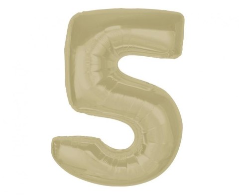 Balon foliowy Smart cyfra 5, matowa latte, 92 cm Godan (CH-S9L5)