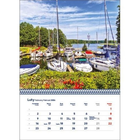 Kalendarz ścienny WARMIA I MAZURY WIELOPLANSZOWY 320mm x 855mm Jotan (WP 122)