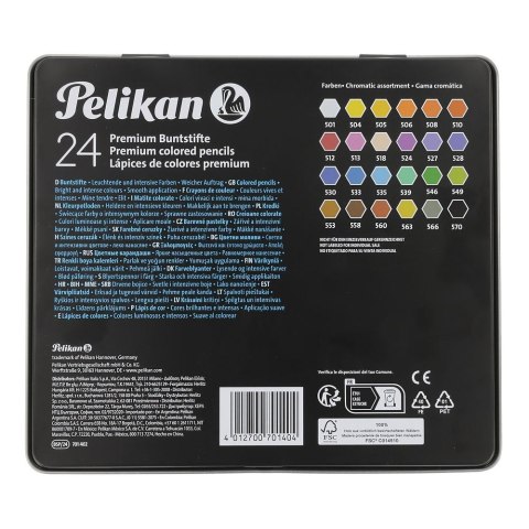Kredki ołówkowe premium metalowe etui 24 kol. Pelikan (300000375) Kredki ołówkowe premium metalowe etui 24 kol. Pelikan (300000375)