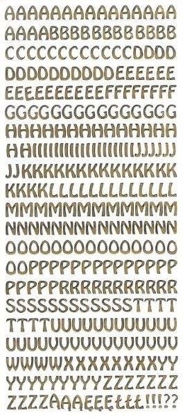 Litery samoprzylepne z ą, ę, ł złote Farro (012)