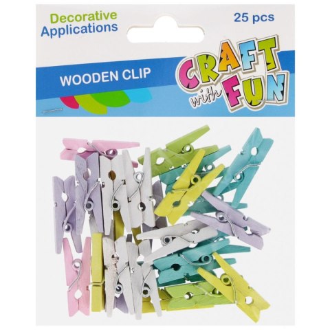 Ozdoba drewniana Spinacze kolorowe Craft With Fun (555402) Ozdoba drewniana Spinacze kolorowe Craft With Fun (555402)