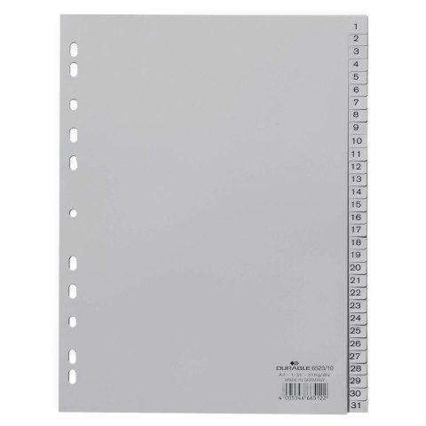Przekładka numeryczna A4 szara Durable (652310)