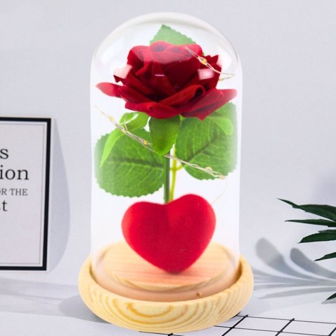 Gadżet Wieczna Róża w Kopule z Oświetleniem LED Czerwona z Serduszkiem 14x8cm Lean (21300) Gadżet Wieczna Róża w Kopule z Oświetleniem LED Czerwona z Serduszkiem 14x8cm Lean (21300)