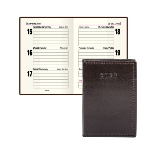 Kalendarz książkowy (terminarz) kieszonkowy A7 Press (tygodniowy)