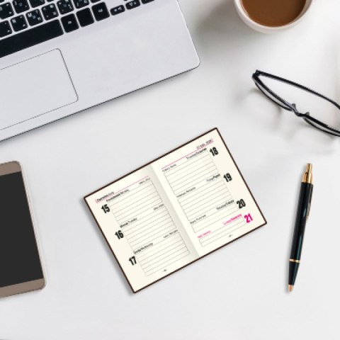 Kalendarz książkowy (terminarz) kieszonkowy A7 Press (tygodniowy)