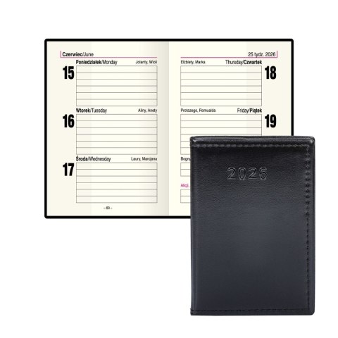 Kalendarz książkowy (terminarz) kieszonkowy A7 Press (tygodniowy)