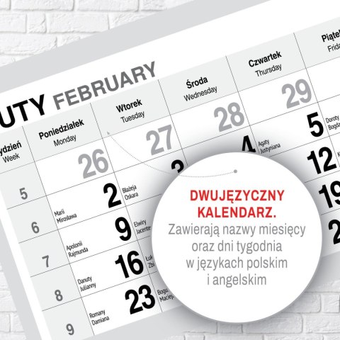 Kalendarz ścienny PREMIUM trójdzielny A4 Press (KAWA)
