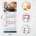 Kalendarz ścienny PREMIUM trójdzielny A4 Press (KAWA)