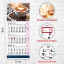 Kalendarz ścienny PREMIUM trójdzielny A4 Press (KAWA)