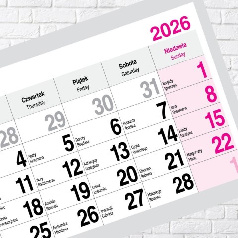 Kalendarz ścienny PREMIUM trójdzielny A4 Press (KOMINEK)