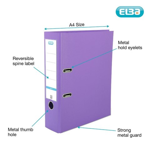 Segregator dźwigniowy 8 cm Pro+ A4 80mm fioletowy Elba (100202167)