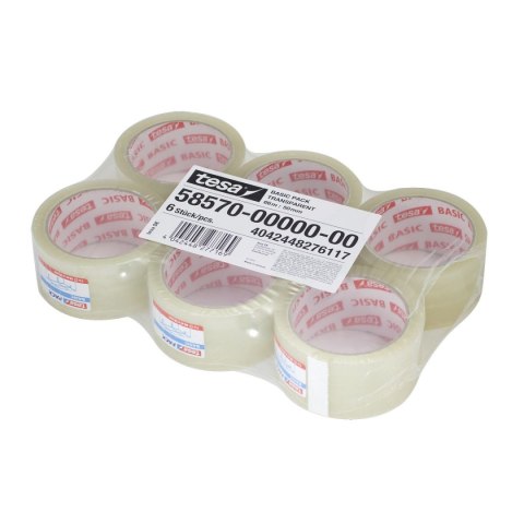 Taśma pakowa Basic 50x66 [mm x m] przezroczysta Tesa (58570-00000-00)