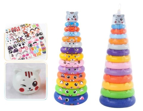 Układanka Wieża z kółek kotek Lean (22848)