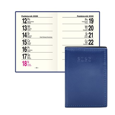 Kalendarz książkowy (terminarz) kieszonkowy A7 Press (tygodniowy)