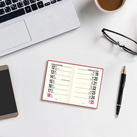 Kalendarz książkowy (terminarz) kieszonkowy A7 Press (tygodniowy)