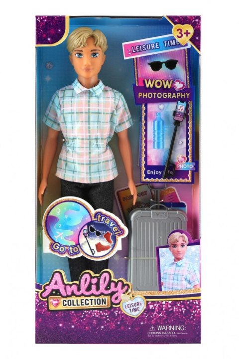 Lalka Anlily chłopak z walizką Lean (24505)