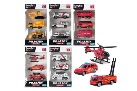 Samochód zestaw 3 pojazdów, mix wzorów Artyk (126543)