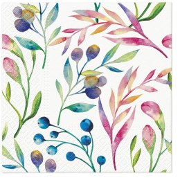 Serwetki Lunch Multicolored Flowers mix nadruk bibuła [mm:] 330x330 Paw (SDL137700)