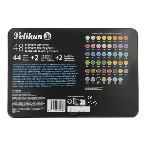 Kredki ołówkowe premium metalowe etui 48 kol. Pelikan (300000374) Kredki ołówkowe premium metalowe etui 48 kol. Pelikan (300000374)