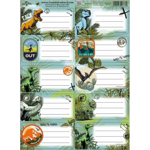 Naklejka na zeszyt Jurassic park Beniamin Naklejka na zeszyt Jurassic park Beniamin