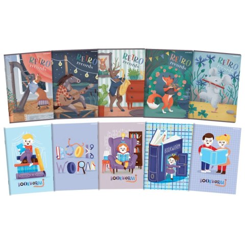 Zeszyt BOOKWORM/RETRO A5 32k. 70g krata Top 2000 (400169402)