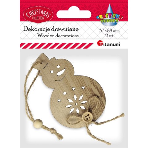 Ozdoba drewniana Craft-Fun Series zawieszka bałwanek Titanum (20HY0402-78)