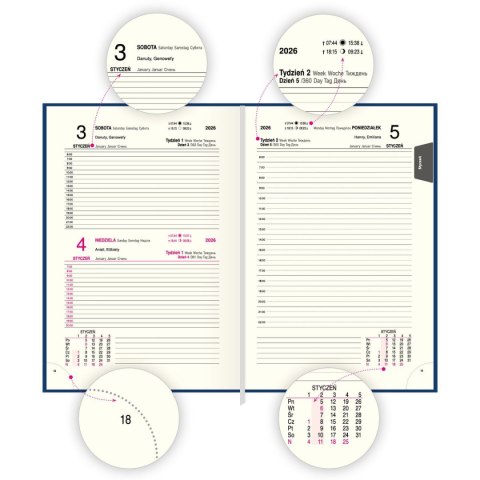 Kalendarz książkowy (terminarz) BUSINESS PREMIUM A5 Press (DZIENNY)