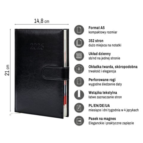 Kalendarz książkowy (terminarz) BUSINESS PREMIUM A5 Press (DZIENNY)